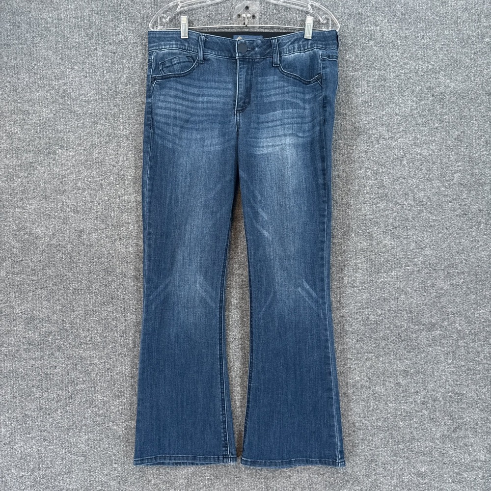 Democracy Jeans Womens 8 Petite Blue Absolution Bootcut Flare Stretch Denim